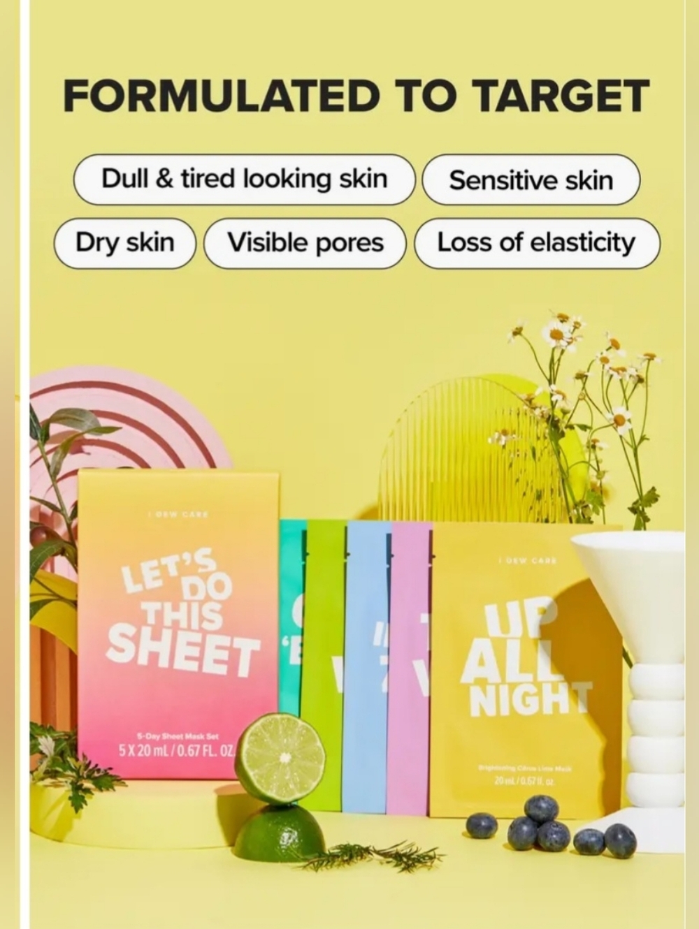 Let's Do This Sheet + Up All Night Hydrating Sheet Mask Set 5-day Set